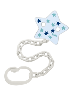 NUK Schnullerkette mit Clip hellblau
